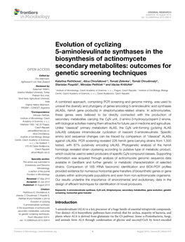 Evolution of Cyclizing 5-Aminolevulinate Synthases in the Biosynthesis of Actinomycete Secondary Metabolites: Outcomes For