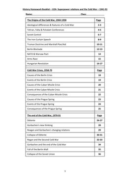 U2A- Superpower Relations and the Cold War – 1941-91 1 Name