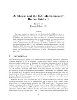 Oil Shocks and the US Macroeconomy