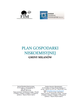 Plan Gospodarki Niskoemisyjnej Gminy Milanów