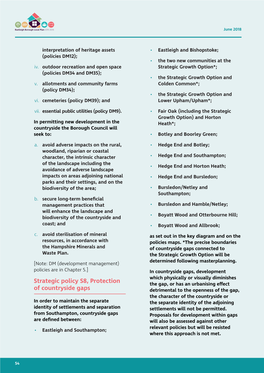 Strategic Policy S8, Protection of Countryside Gaps