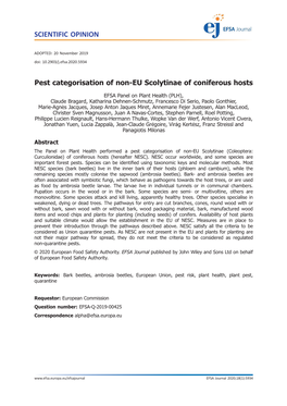 Pest Categorisation of Non&#X2010