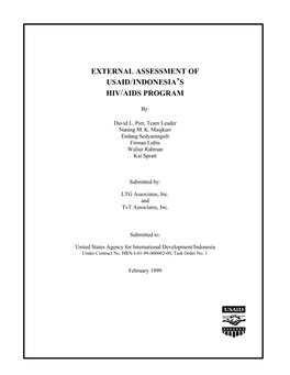 External Assessment of Usaid/Indonesia's Hiv/Aids Program