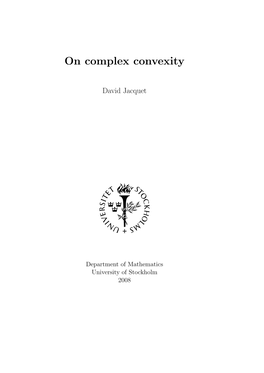 On Complex Convexity