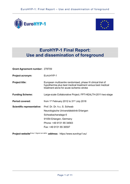 Eurohyp-1 Final Report: Use and Dissemination of Foreground