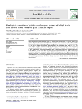 Rheological Evaluation of Gelatin-Xanthan Gum System With