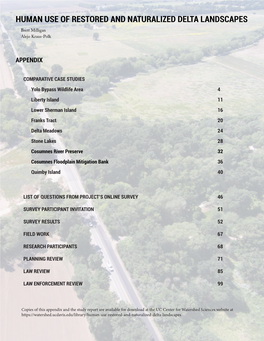 Human Use of Restored and Naturalized Delta Landscapes