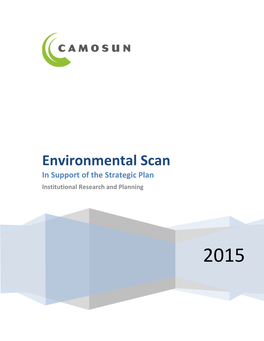 Environmental Scan in Support of the Strategic Plan Institutional Research and Planning