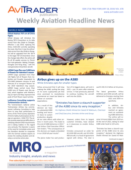 Weekly Aviation Headline News