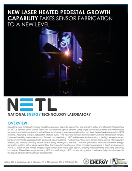 New Laser Heated Pedestal Growth Capability Takes Sensor Fabrication to a New Level