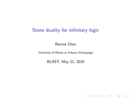 Stone Duality for Infinitary Logic