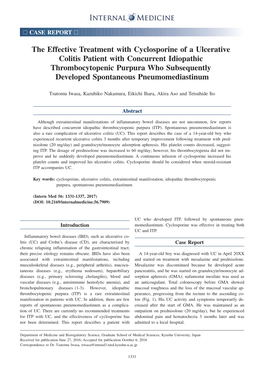 The Effective Treatment with Cyclosporine of a Ulcerative