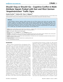 Cognitive Conflict in Multi- Attribute Signals Probed with East and West German ‘Ampelma¨Nnchen’ Traffic Signs