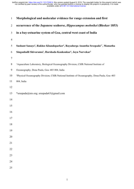 Morphological and Molecular Evidence for Range Extension and First