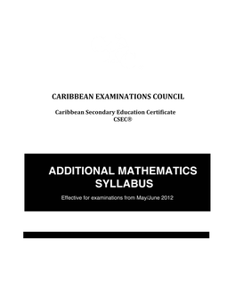 Additional Mathematics Syllabus