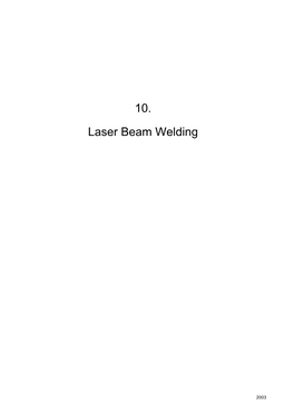 10. Laser Beam Welding