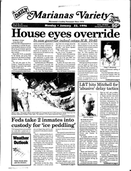 House Eyes Override By~Afaelh.Arroyo Vanety News Staff in Case Governor Indeed Vetoes H.B