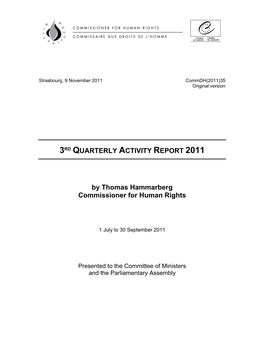 3RD QUARTERLY ACTIVITY REPORT 2011 by Thomas