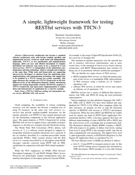 A Simple, Lightweight Framework for Testing Restful Services with TTCN-3