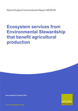 Ecosystem Services from Environmental Stewardship That Benefit Agricultural Production