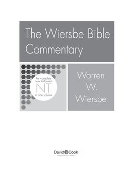 The Wiersbe Bible Commentary