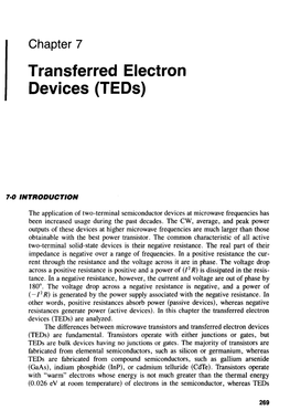 Chapter 7 Transferred Electron Devices (Teds)