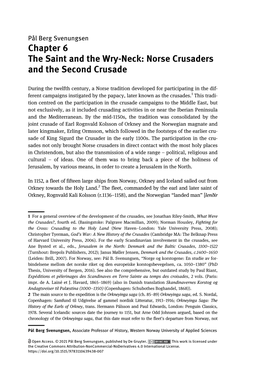 The Saint and the Wry-Neck: Norse Crusaders and the Second Crusade