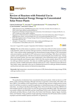 Review of Reactors with Potential Use in Thermochemical Energy Storage in Concentrated Solar Power Plants