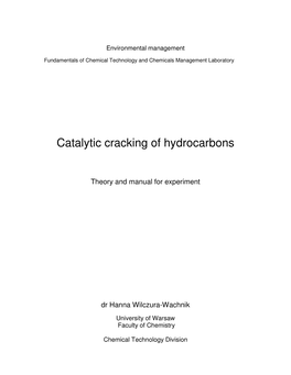 Catalytic Cracking of Hydrocarbons