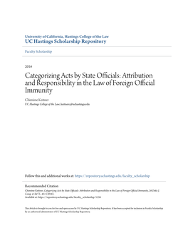 Categorizing Acts by State Officials: Attribution and Responsibility in The