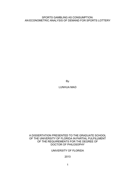 University of Florida Thesis Or Dissertation Formatting