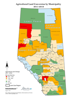 Agricultural Land Conversion by Municipality 2011-2016 [Map]