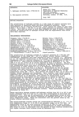 166 Hydrogen Sulfide in Non-Aqueous Solvents