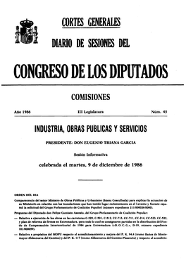 Cortes Generales Diario De Sesiones Dei Congreso De Los Diputados Comisiones