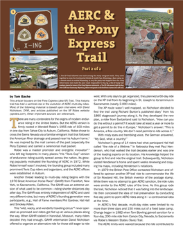 AERC & the Pony Express Trail