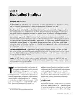 Eradicating Smallpox