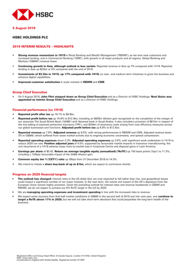 Interim Results 2019 Media Release