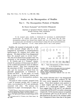 Studies on the Decomposition of Sinalbin Part I. the Decomposition