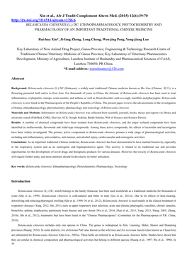 Xin Et Al., Afr J Tradit Complement Altern Med. (2015) 12(6):39-70