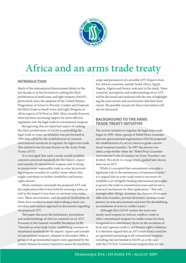 Africa and an Arms Trade Treaty