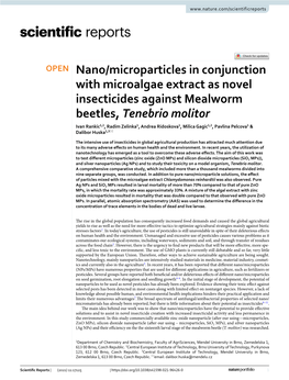 Nano/Microparticles in Conjunction with Microalgae Extract As Novel Insecticides Against Mealworm Beetles, Tenebrio Molitor