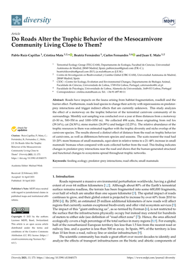 Do Roads Alter the Trophic Behavior of the Mesocarnivore Community Living Close to Them?