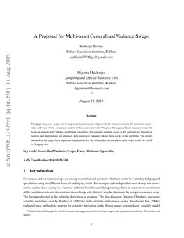 A Proposal for Multi-Asset Generalised Variance Swaps