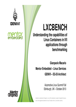 LXCBENCH Understanding the Capabilities of Linux Containers in IVI Applications Through Benchmarking