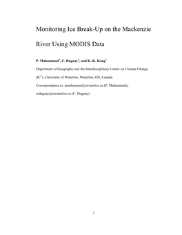 Monitoring Ice Break-Up on the Mackenzie River