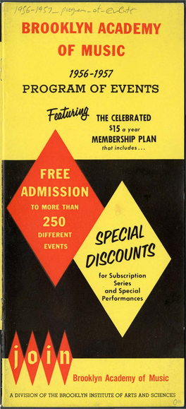 Brooklyn Academy of Music 1956-1957 Program of Events