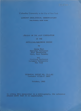 Studies on the Deep Circulation in the Antillean-Caribbean Basins