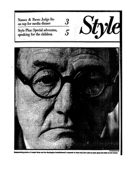 Compromising Photos of Joseph Alsop and the Washington Estaldithment's Response to Them May MIS() Said As Much About the Latter As the Fernier