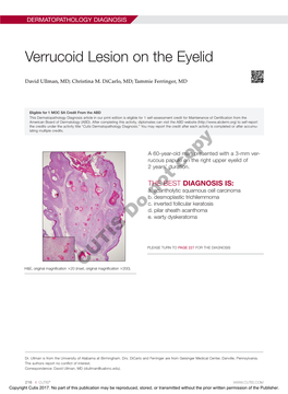 Verrucoid Lesion on the Eyelid