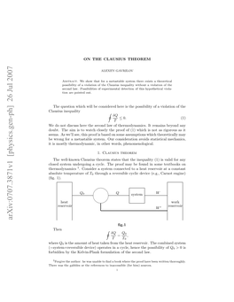 On the Clausius Theorem 3